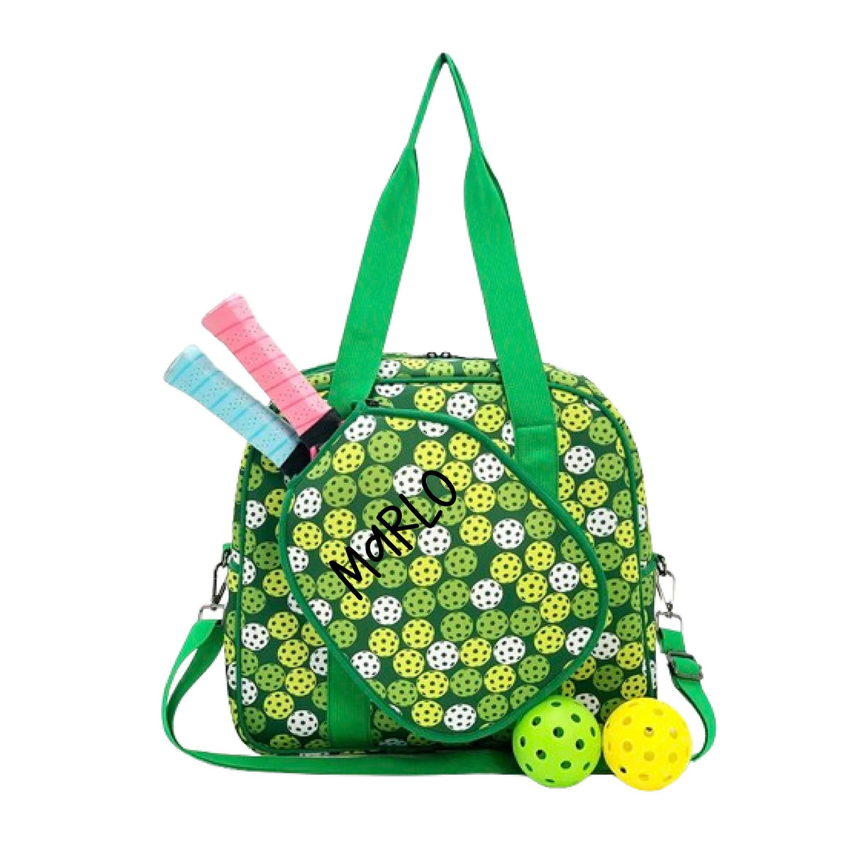 "Citrus Slice" Green and Yellow Pickleball Bag (Free Personalization) | Pickleball Sports Bag | Medium Size Court Bag