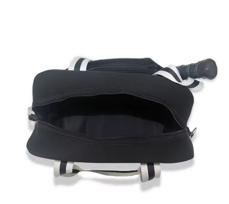 "Classy" Black and White Pickleball Bag (Free Personalization) | Pickleball Sports Bag | Medium Size Court Bag