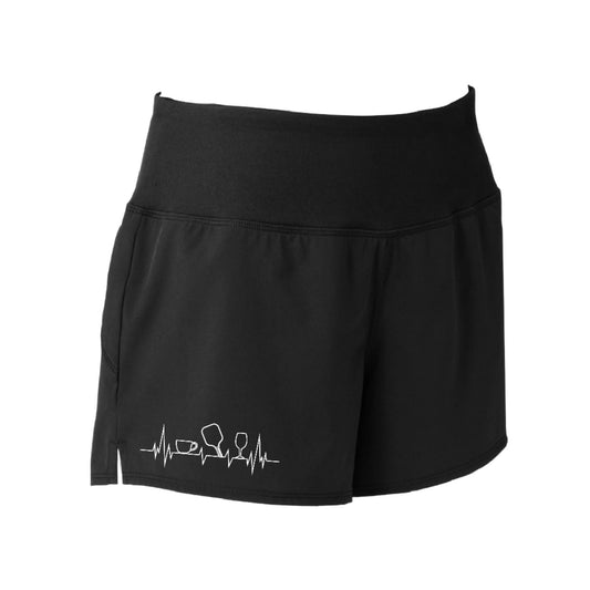 Coffee, Pickleball, Wine Heartbeat EKG | Women's Pickleball Shorts