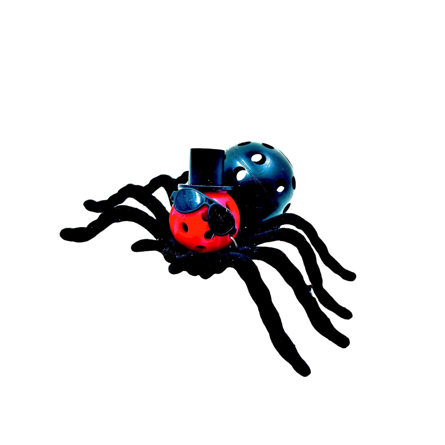 Cool Small Pickleball Spiders in Sunglasses and Top Hat | Pickleball Halloween Gifts And Decor