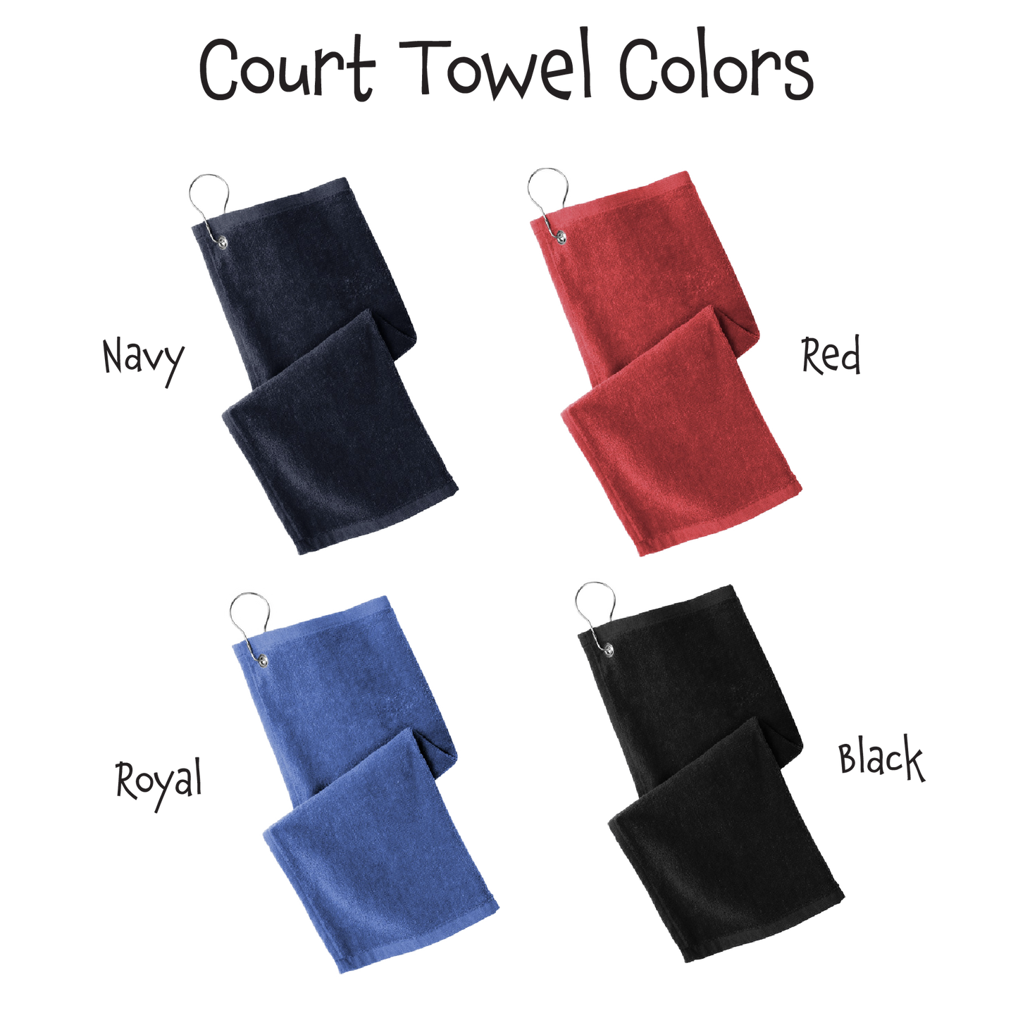 Turkey Pickleball | Pickleball Court Towels | Grommeted 100% Cotton Terry Velour