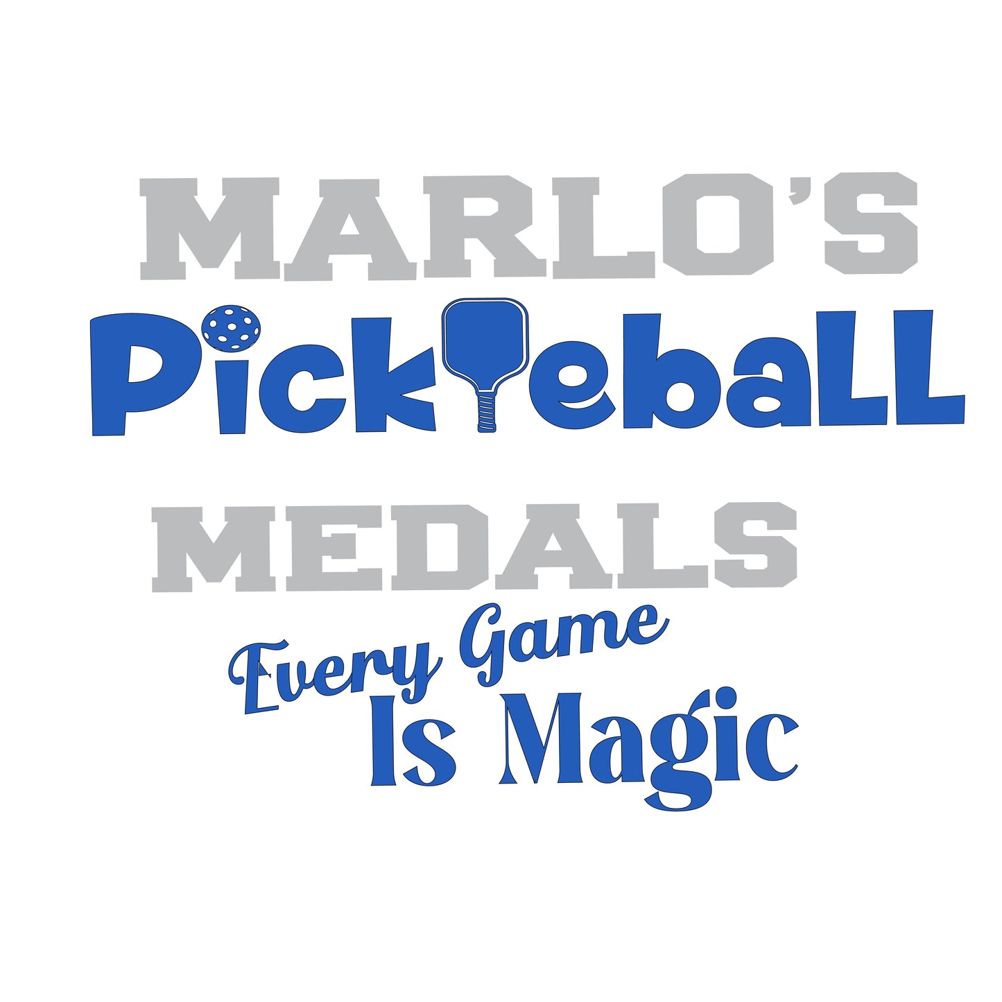 Custom Pickleball "Every Game is Magic" Trophy Display Rack | Sports Tournament Award Hanger
