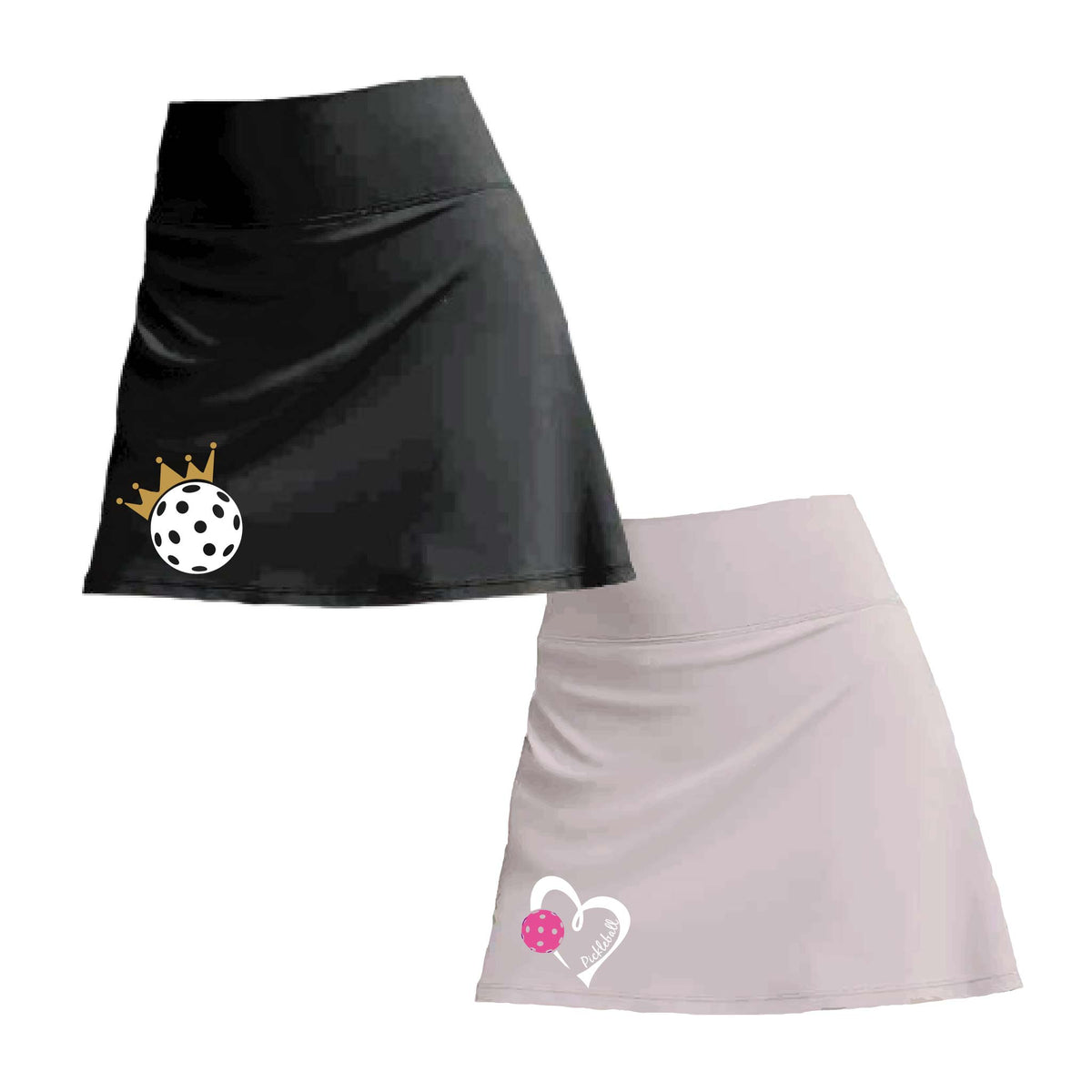 Custom Two Skorts Set (Black & Grey) | Pickleball Women’s Skorts | High-Performance Skorts with Shorts and Pockets