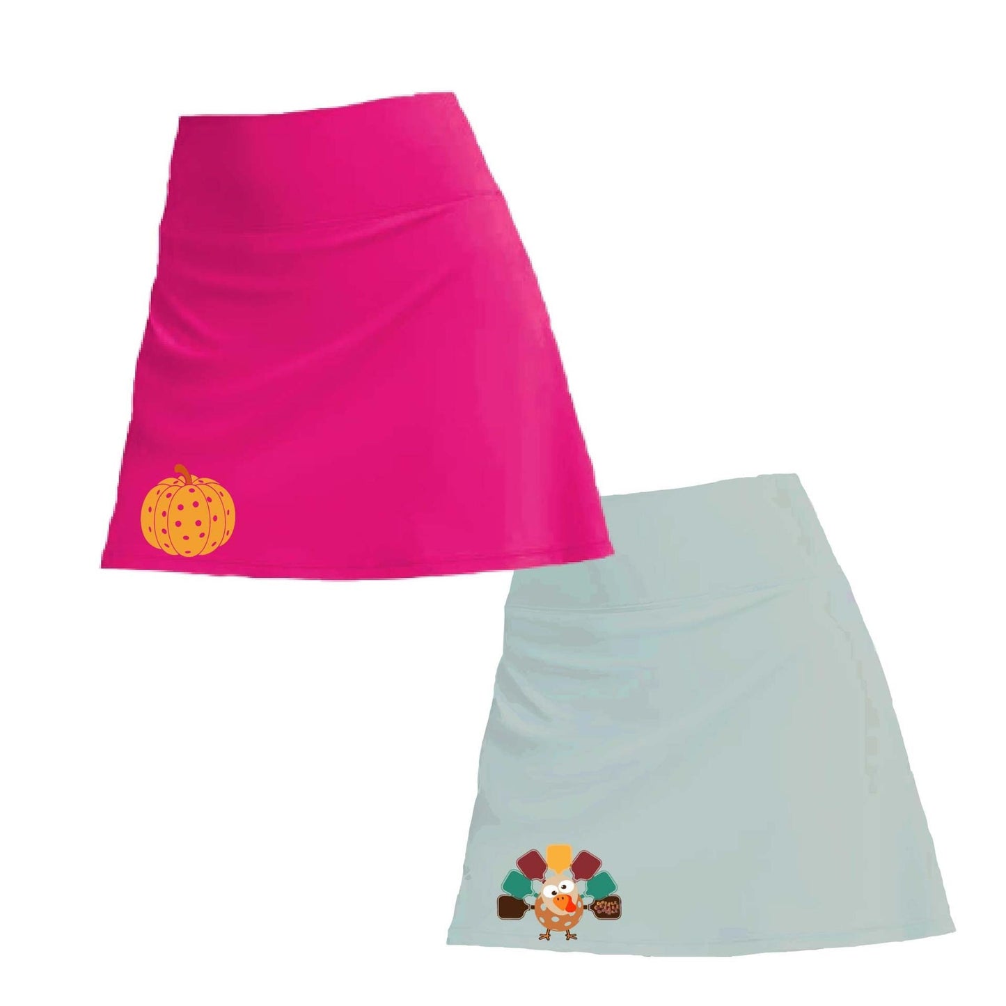 Custom Two Skorts Set (Pink & Blue) Fall Designs | Pickleball Women’s Skorts | High-Performance Skorts with Shorts and Pockets