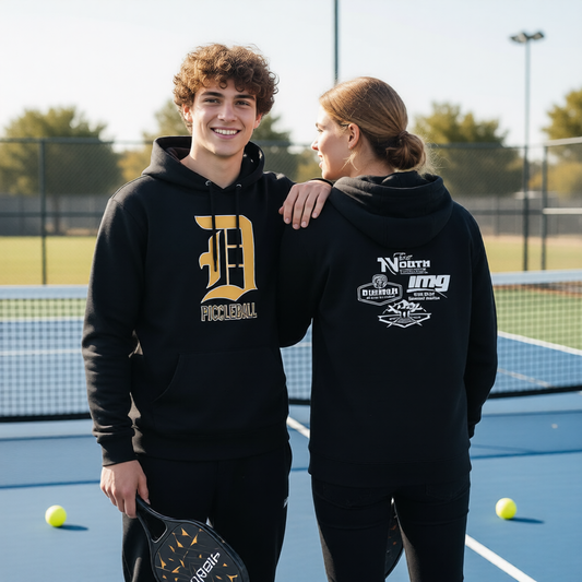 Davis High School Pickleball Club | Unisex Black Hoodie Athletic Sweatshirts | 50% Cotton/50% Polyester