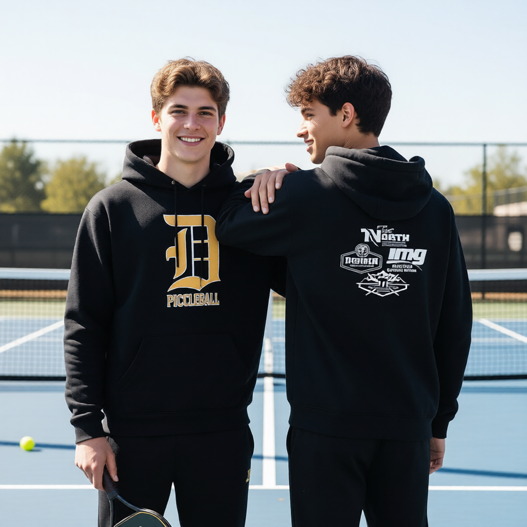 Davis High School Pickleball Club | Unisex Black Hoodie Athletic Sweatshirts | 50% Cotton/50% Polyester