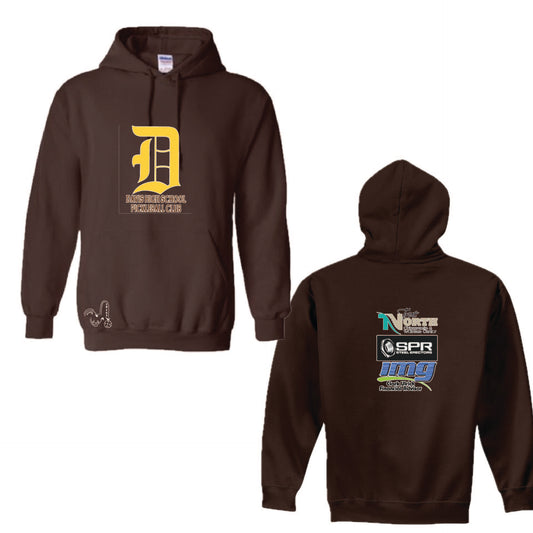 Davis High School Pickleball Club | Unisex Brown Hoodie Athletic Sweatshirts | 50% Cotton/50% Polyester