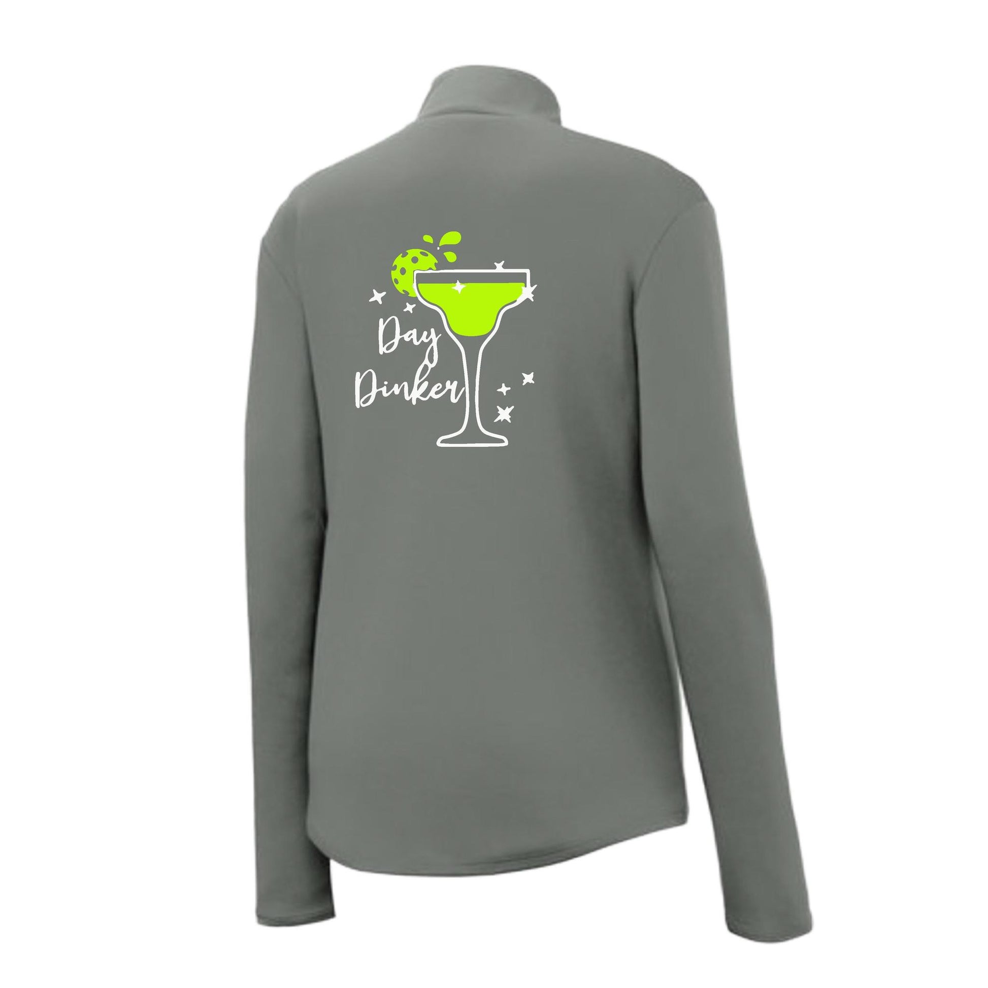 Day Dinker Pickleball Lime | Women's 1/4 Zip Pickleball Performance Pullover Shirt | 100% Polyester