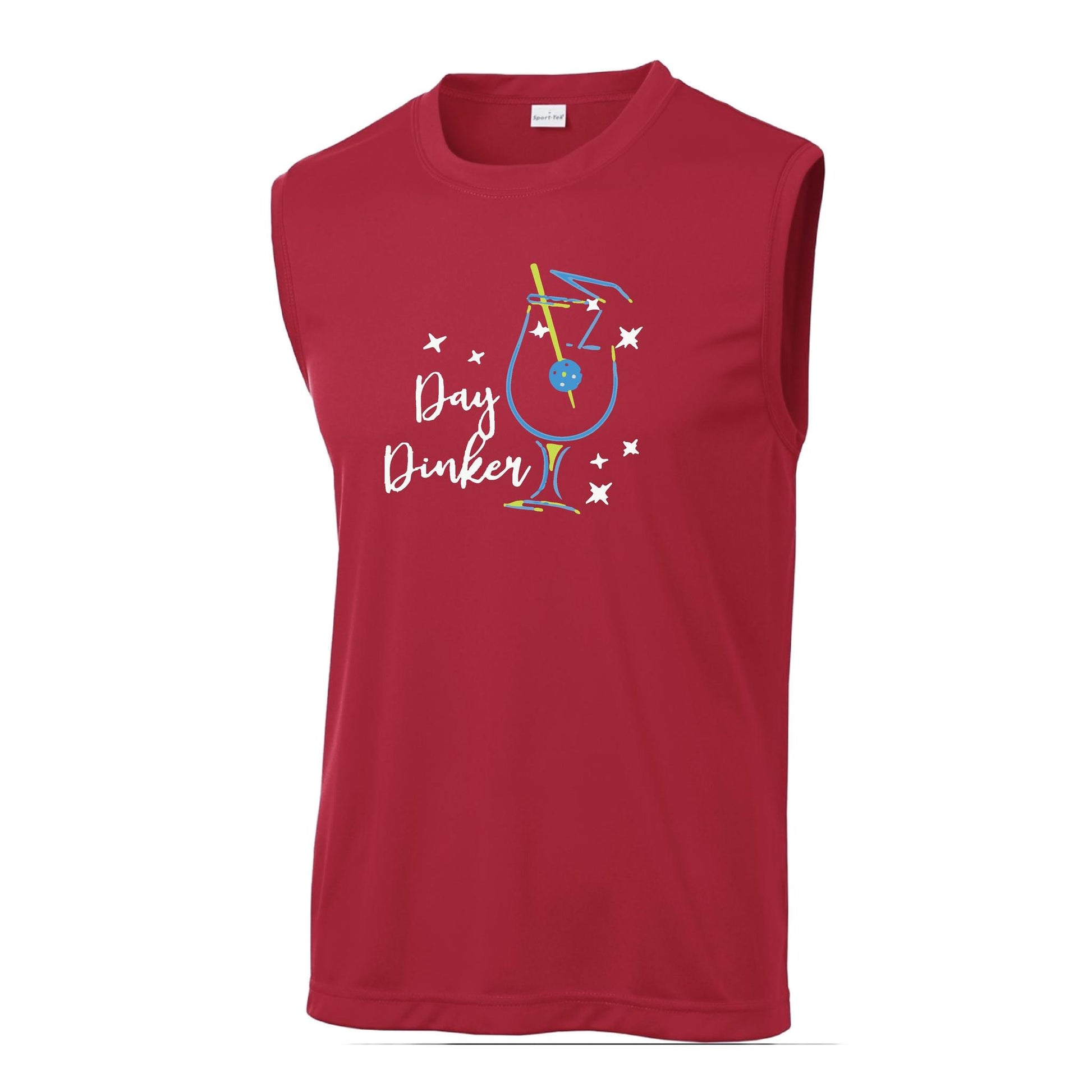 Day Dinker Pickleball Olive | Men's Sleeveless Athletic Performance T-Shirt | 100% Polyester