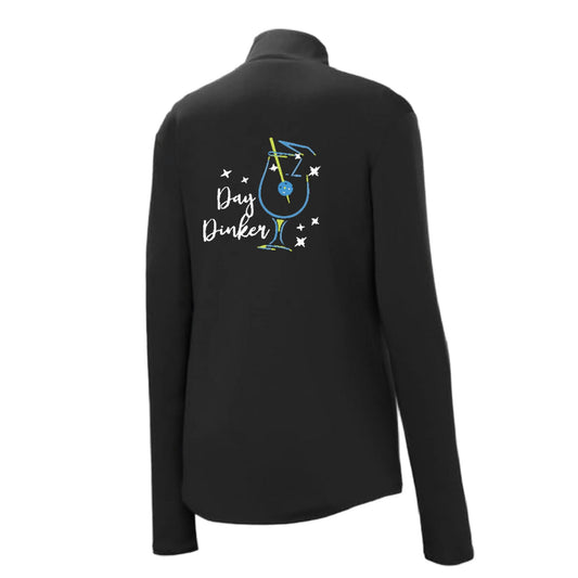 Day Dinker Pickleball Olive | Women's 1/4 Zip Pickleball Performance Pullover Shirt | 100% Polyester