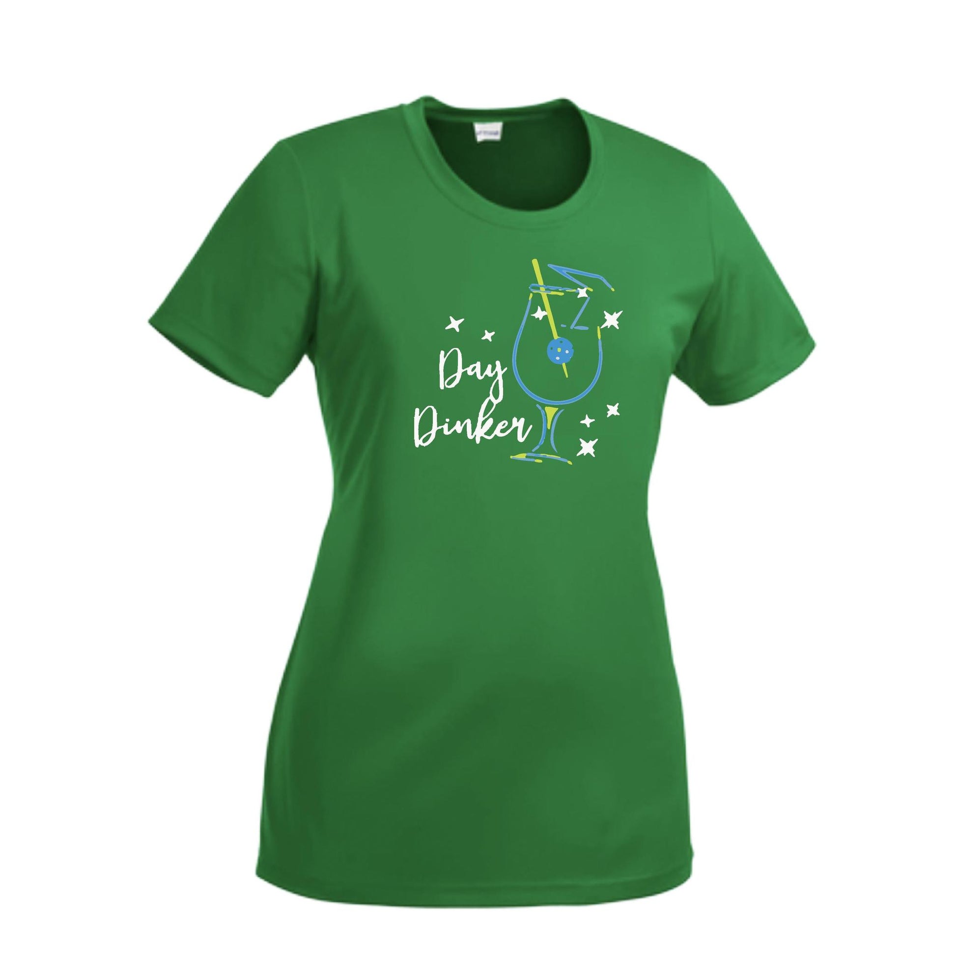 Day Dinker Pickleball Olive | Women’s Short Sleeve Crewneck Pickleball Performance T-Shirts | 100% Polyester