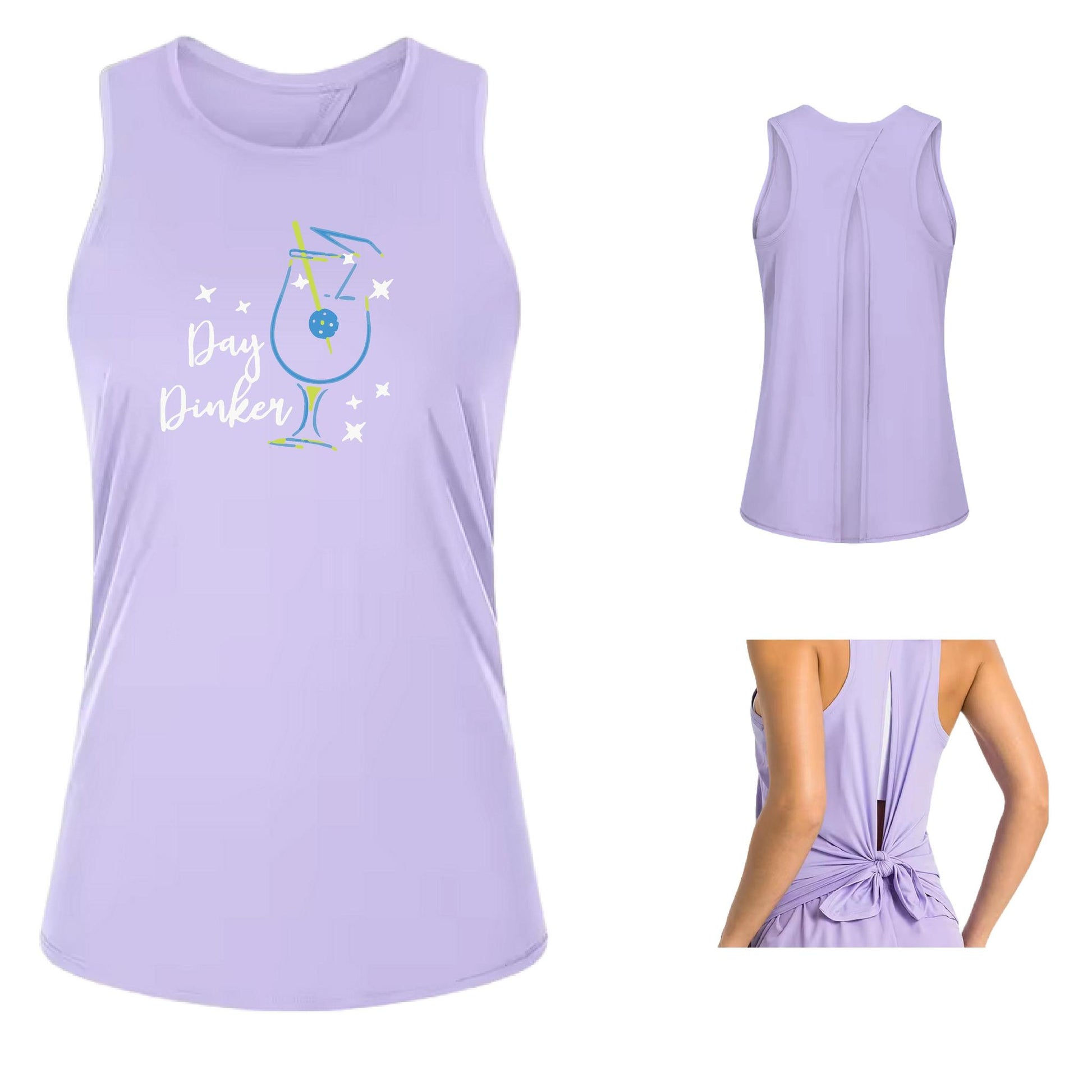 Day Dinker Pickleball Olive | Women's Split Back or Tied Back Pickleball Tank | 80/20 Nylon Spandex Mix