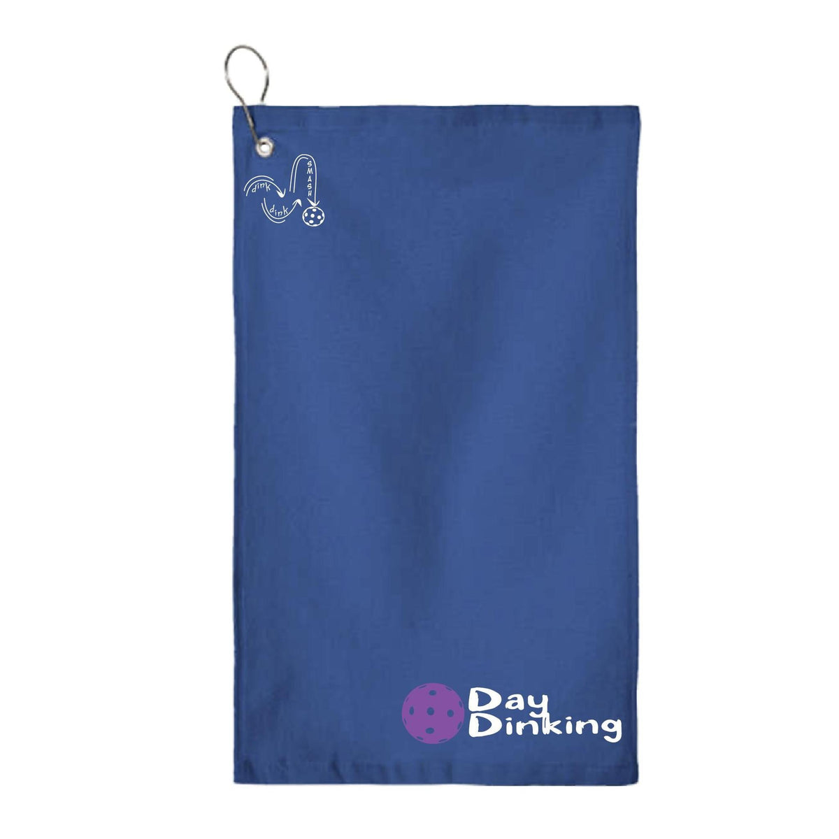 Day Dinking (10 Custom Pickleball Colors) | Pickleball Court Towels | Grommeted 100% Cotton Terry Velour