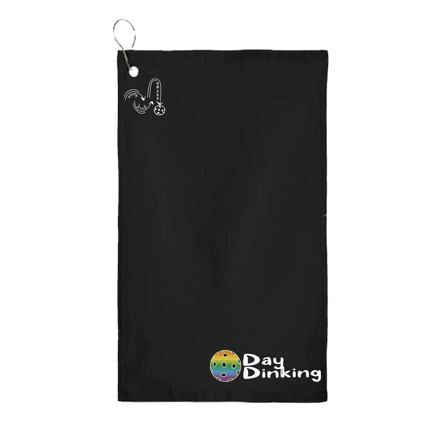 Day Dinking (10 Custom Pickleball Colors) | Pickleball Court Towels | Grommeted 100% Cotton Terry Velour