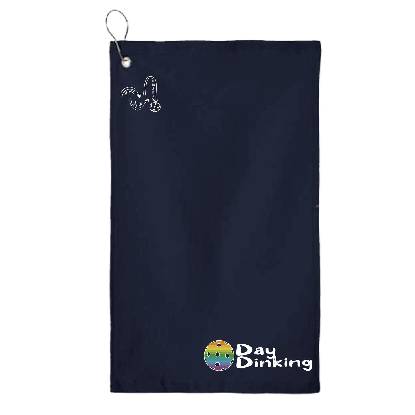 Day Dinking (10 Custom Pickleball Colors) | Pickleball Court Towels | Grommeted 100% Cotton Terry Velour