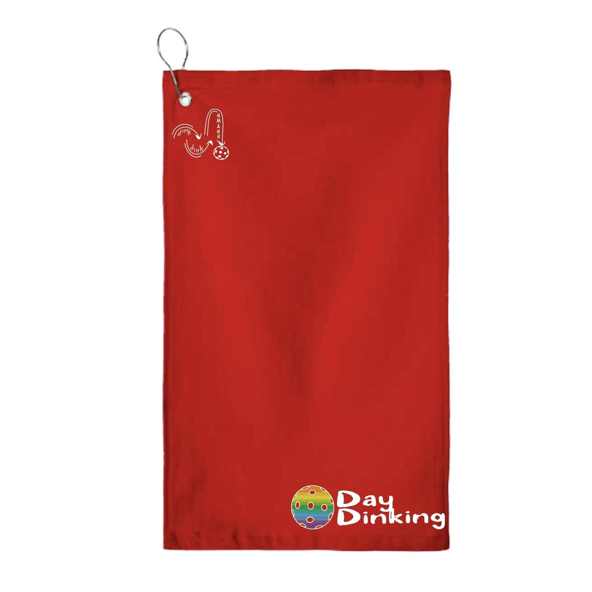 Day Dinking (10 Custom Pickleball Colors) | Pickleball Court Towels | Grommeted 100% Cotton Terry Velour