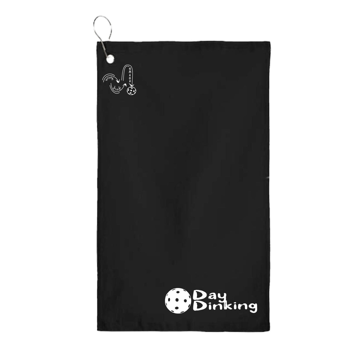 Day Dinking (10 Custom Pickleball Colors) | Pickleball Court Towels | Grommeted 100% Cotton Terry Velour