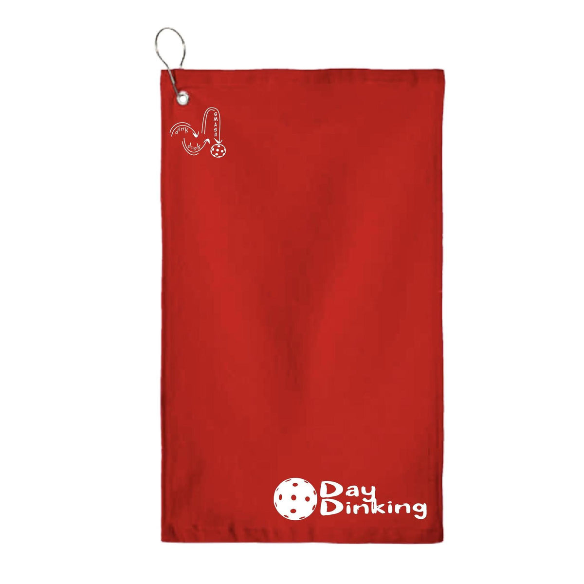 Day Dinking (10 Custom Pickleball Colors) | Pickleball Court Towels | Grommeted 100% Cotton Terry Velour