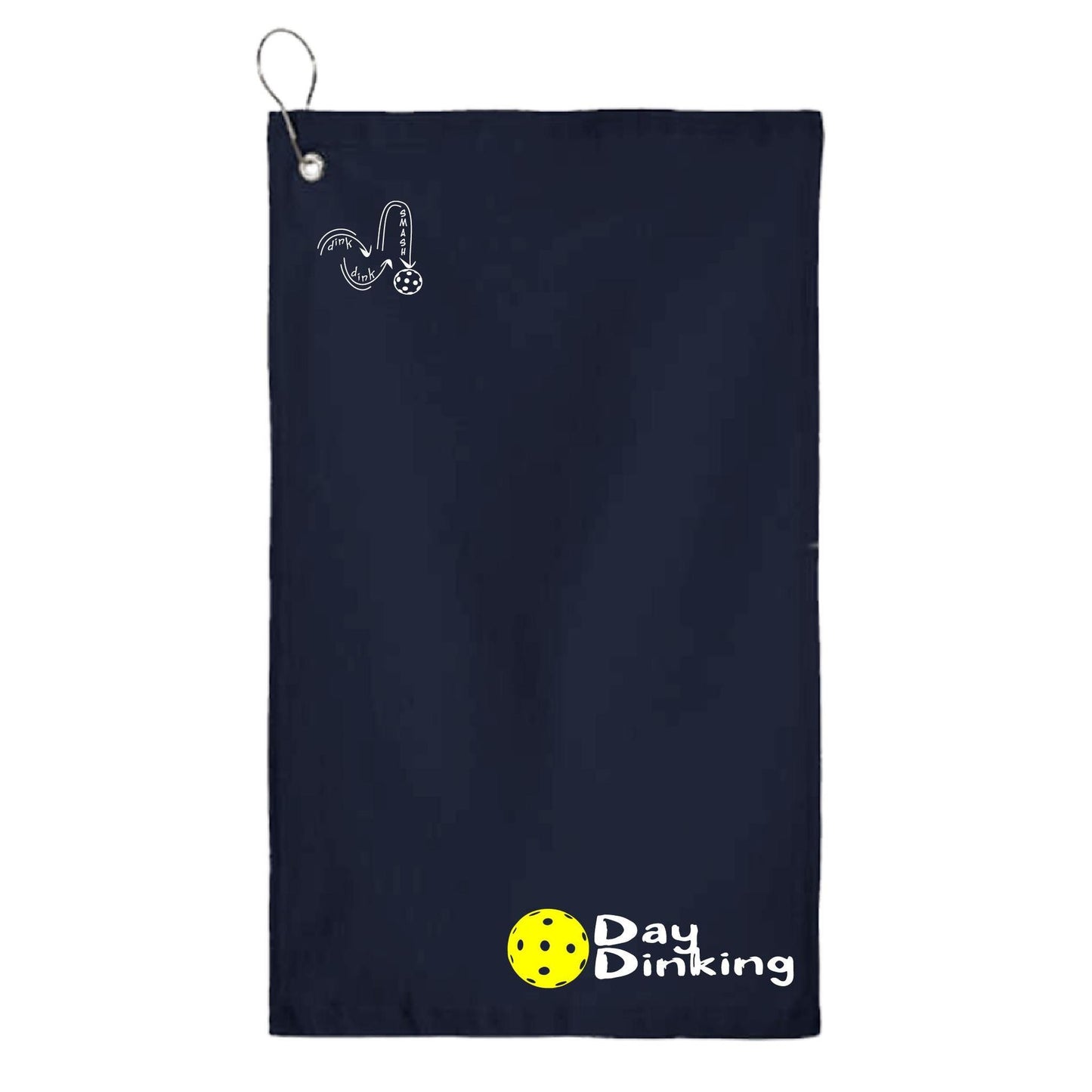 Day Dinking (10 Custom Pickleball Colors) | Pickleball Court Towels | Grommeted 100% Cotton Terry Velour