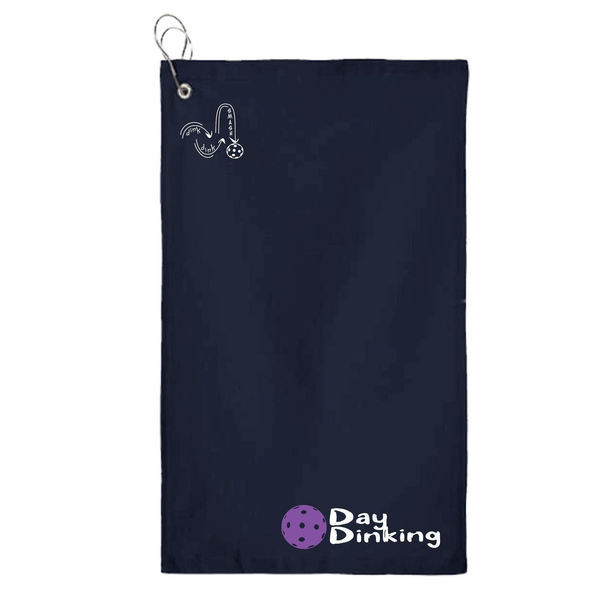 Day Dinking (10 Custom Pickleball Colors) | Pickleball Court Towels | Grommeted 100% Cotton Terry Velour