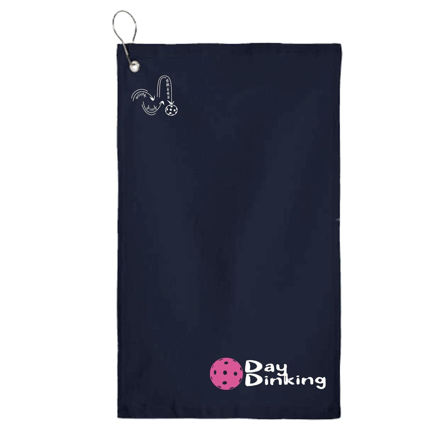 Day Dinking (10 Custom Pickleball Colors) | Pickleball Court Towels | Grommeted 100% Cotton Terry Velour