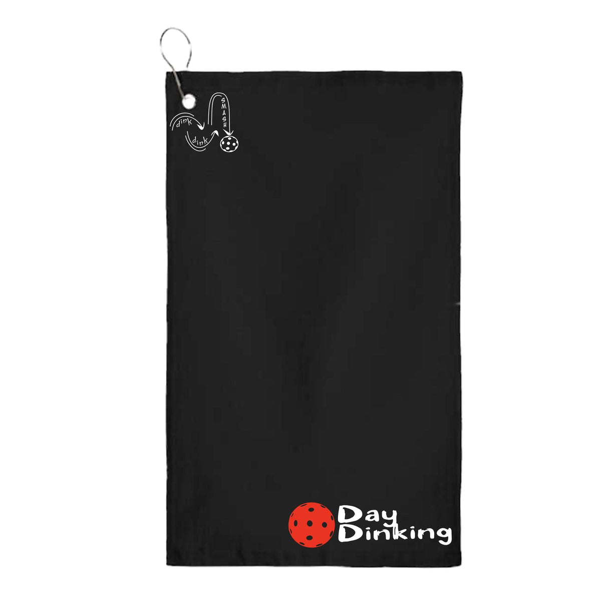 Day Dinking (10 Custom Pickleball Colors) | Pickleball Court Towels | Grommeted 100% Cotton Terry Velour