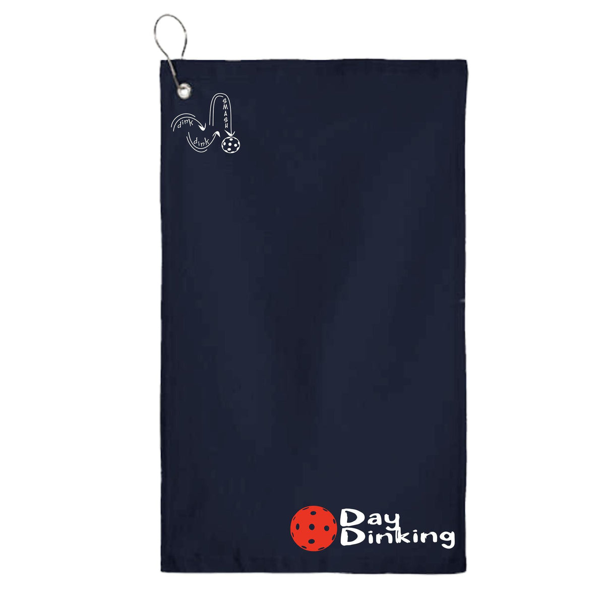 Day Dinking (10 Custom Pickleball Colors) | Pickleball Court Towels | Grommeted 100% Cotton Terry Velour