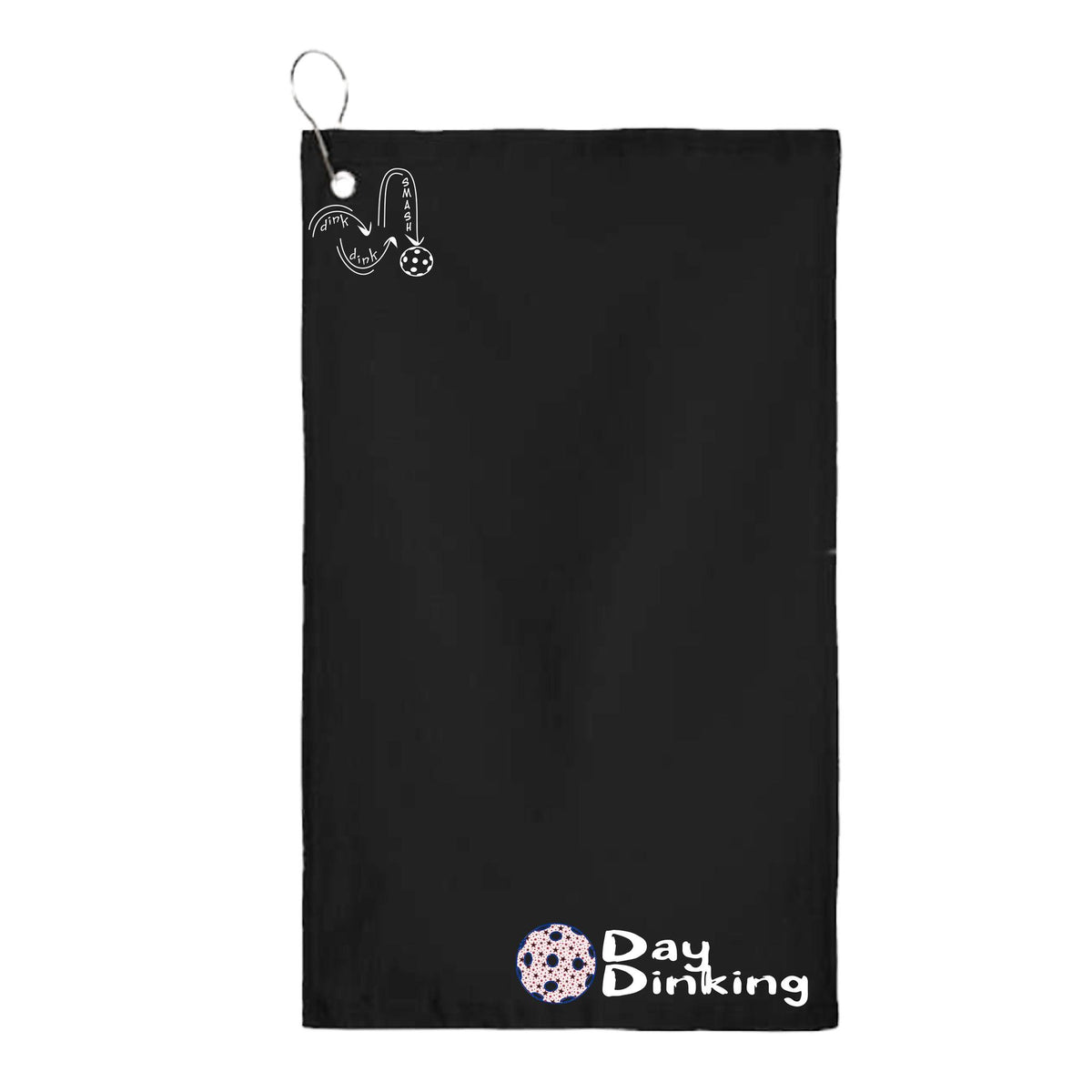 Day Dinking (10 Custom Pickleball Colors) | Pickleball Court Towels | Grommeted 100% Cotton Terry Velour