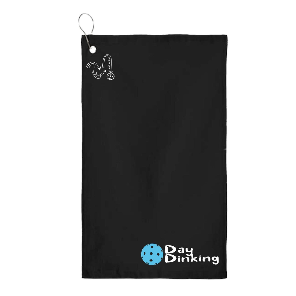 Day Dinking (10 Custom Pickleball Colors) | Pickleball Court Towels | Grommeted 100% Cotton Terry Velour