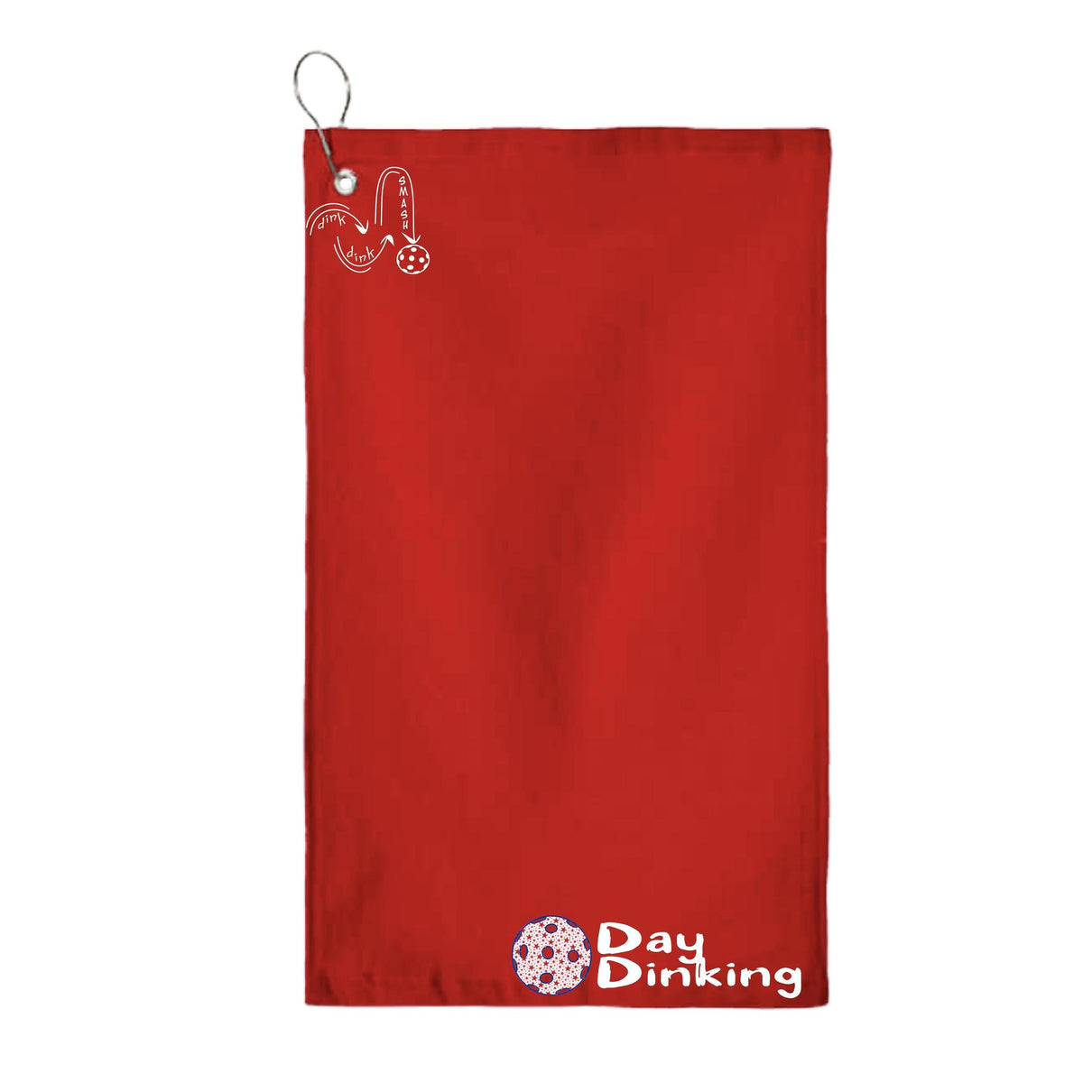 Day Dinking (10 Custom Pickleball Colors) | Pickleball Court Towels | Grommeted 100% Cotton Terry Velour