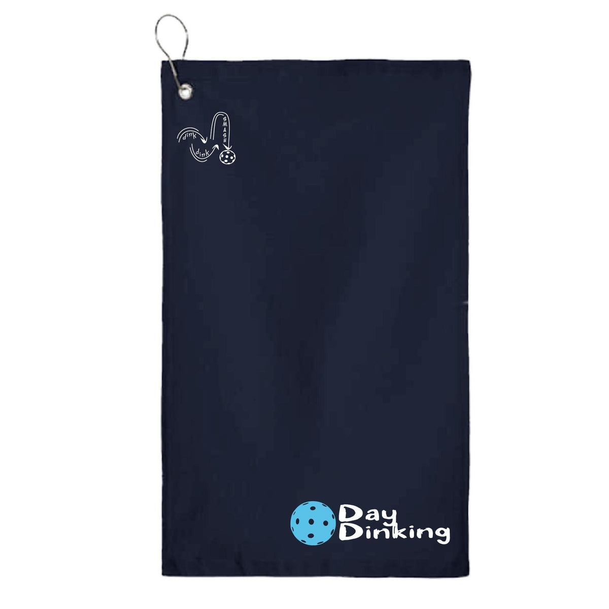 Day Dinking (10 Custom Pickleball Colors) | Pickleball Court Towels | Grommeted 100% Cotton Terry Velour