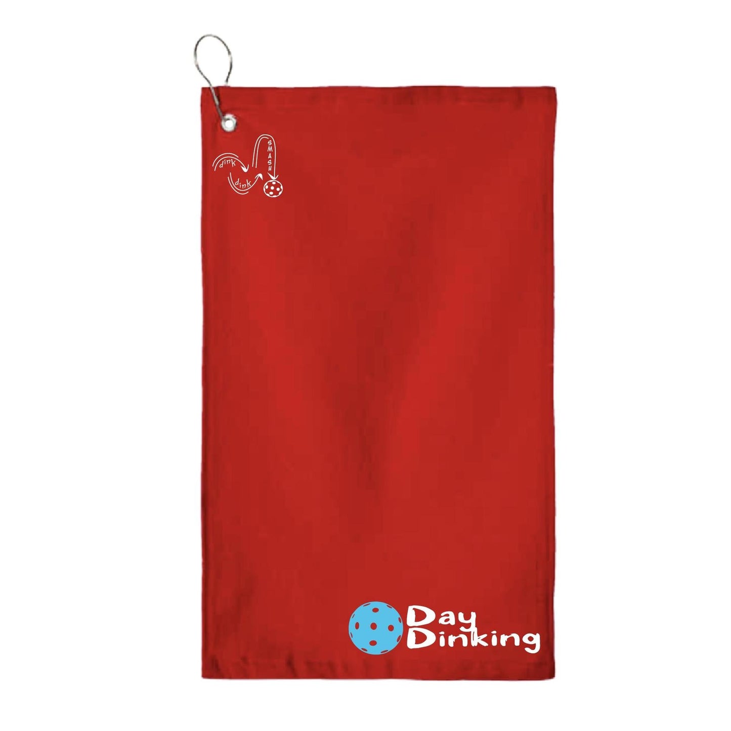 Day Dinking (10 Custom Pickleball Colors) | Pickleball Court Towels | Grommeted 100% Cotton Terry Velour