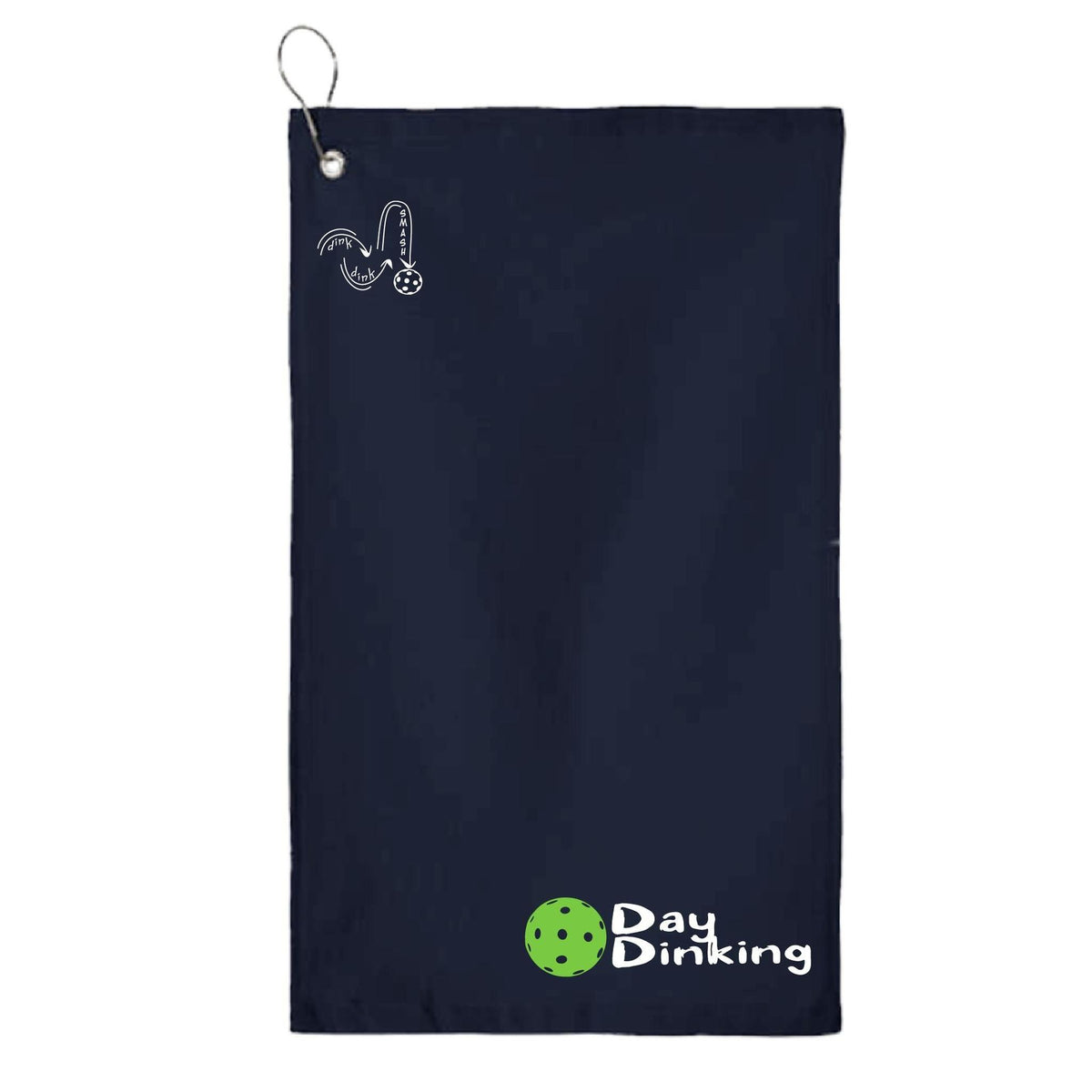 Day Dinking (10 Custom Pickleball Colors) | Pickleball Court Towels | Grommeted 100% Cotton Terry Velour
