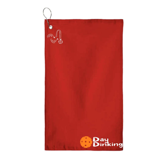 Day Dinking (10 Custom Pickleball Colors) | Pickleball Court Towels | Grommeted 100% Cotton Terry Velour