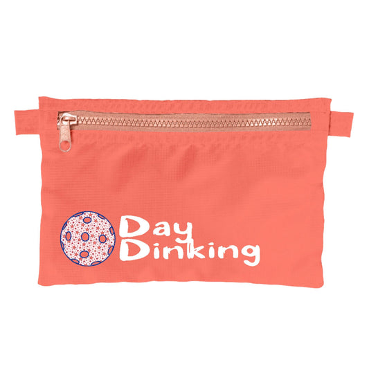 Day Dinking With Pickleballs (Customizable) | Pickleball Cosmetic Stash Pouch Bag | Small Size Court Stash Bag