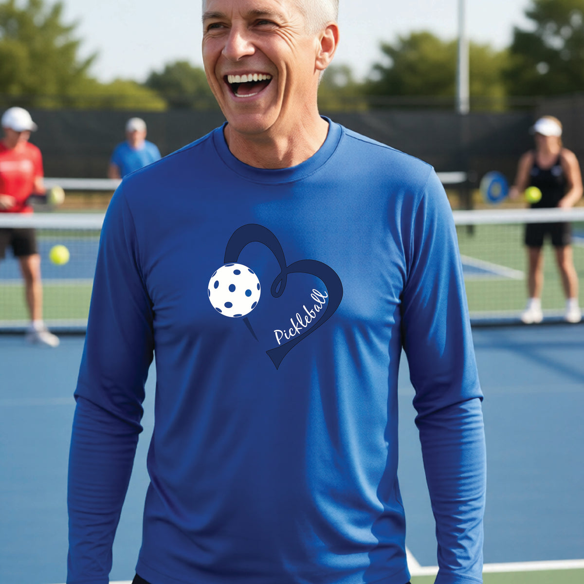 Dazzling Divas | Men's Long Sleeve Pickleball Performance T-Shirt | 100% Polyester