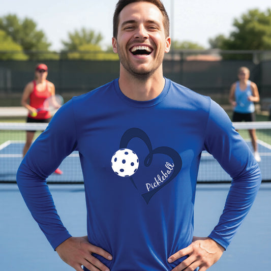 Dazzling Divas | Men's Long Sleeve Pickleball Performance T-Shirt | 100% Polyester