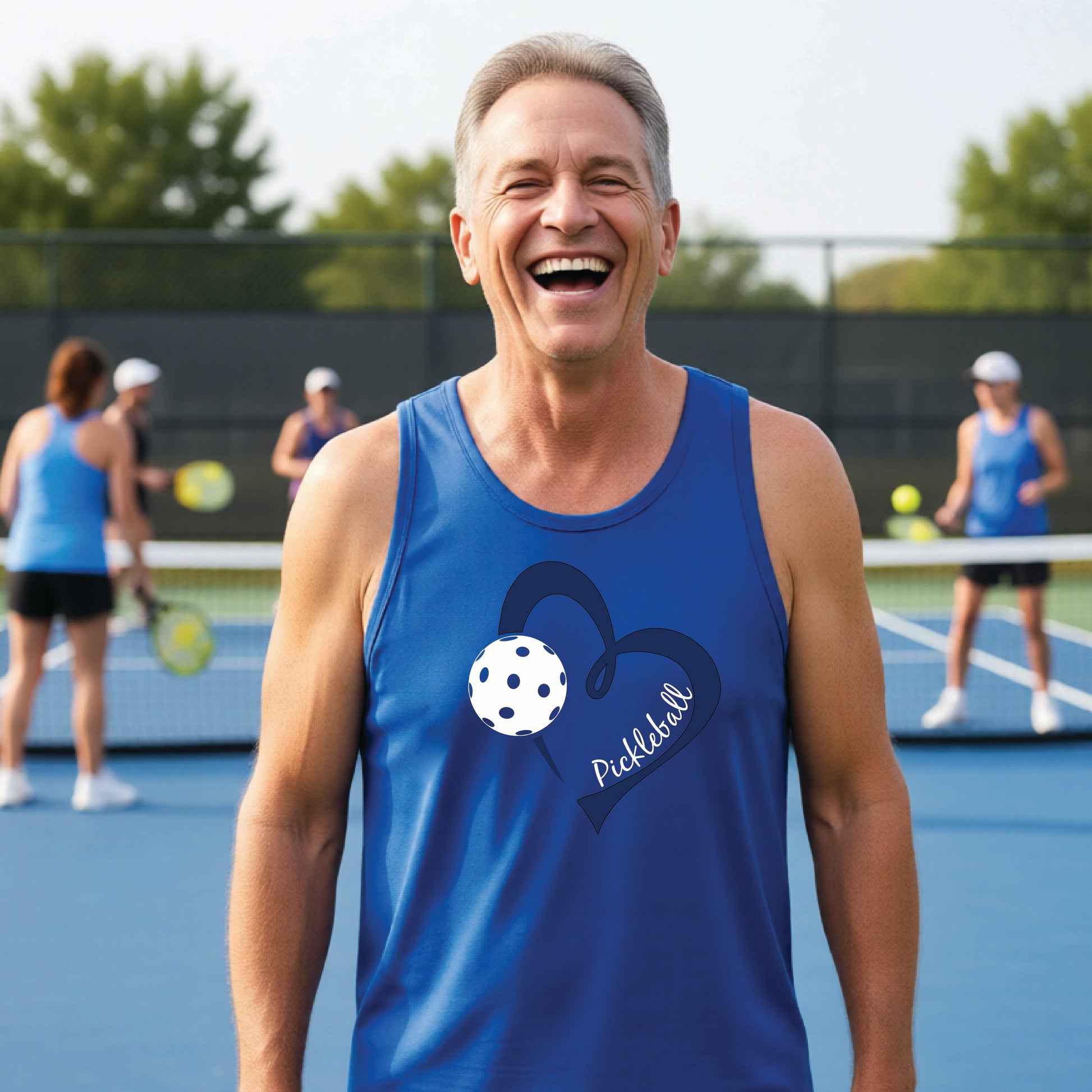 Dazzling Divas | Men's Sleeveless Pickleball Performance T-Shirt | 100% Polyester