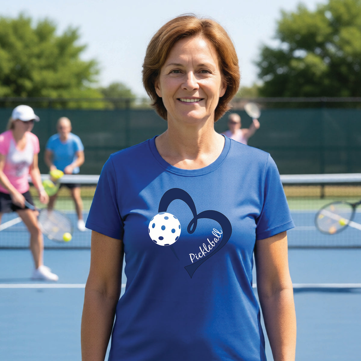 Dazzling Divas | Women’s Short Sleeve Pickleball Performance T-Shirt | 100% Polyester