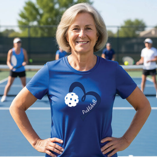Dazzling Divas | Women’s Short Sleeve Pickleball Performance T-Shirt | 100% Polyester