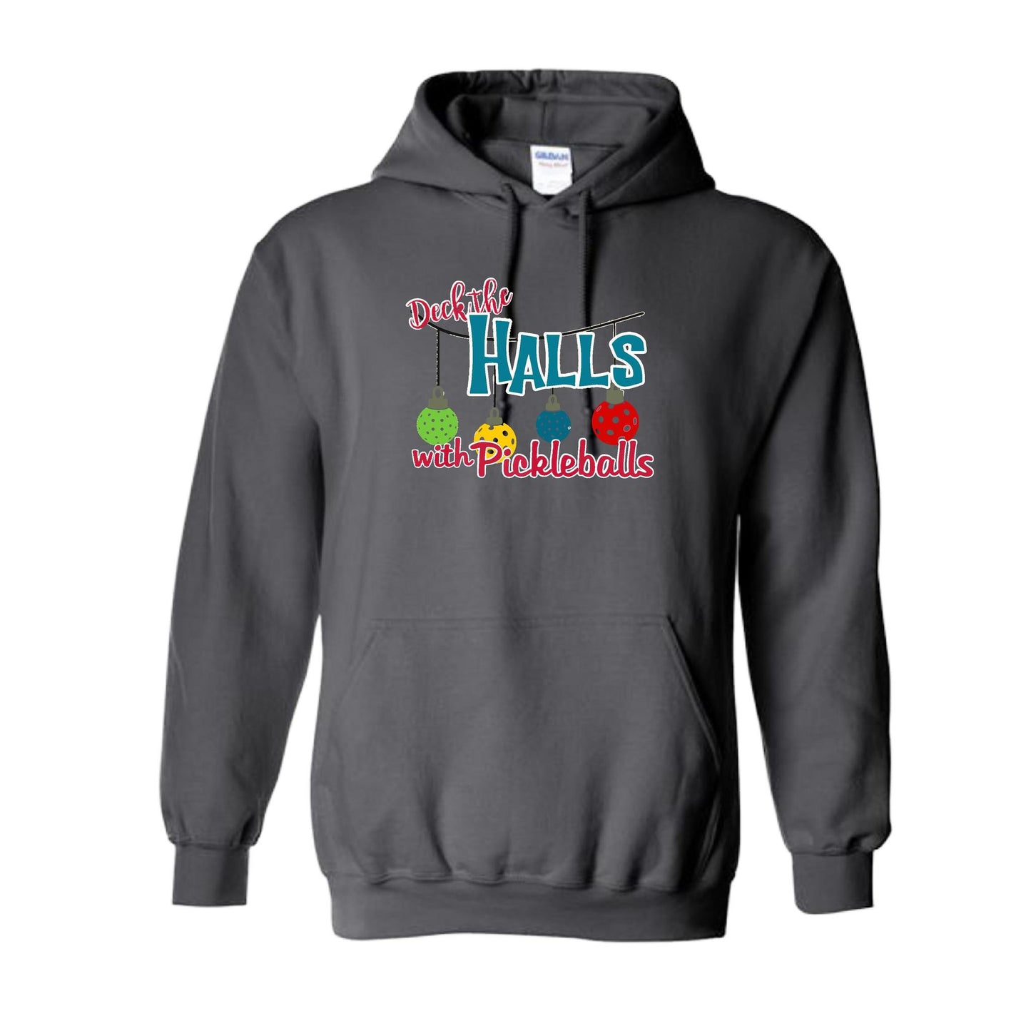 Deck the Halls with Pickleballs | Unisex Hoodie Athletic Sweatshirt | 50% Cotton/50% Polyester