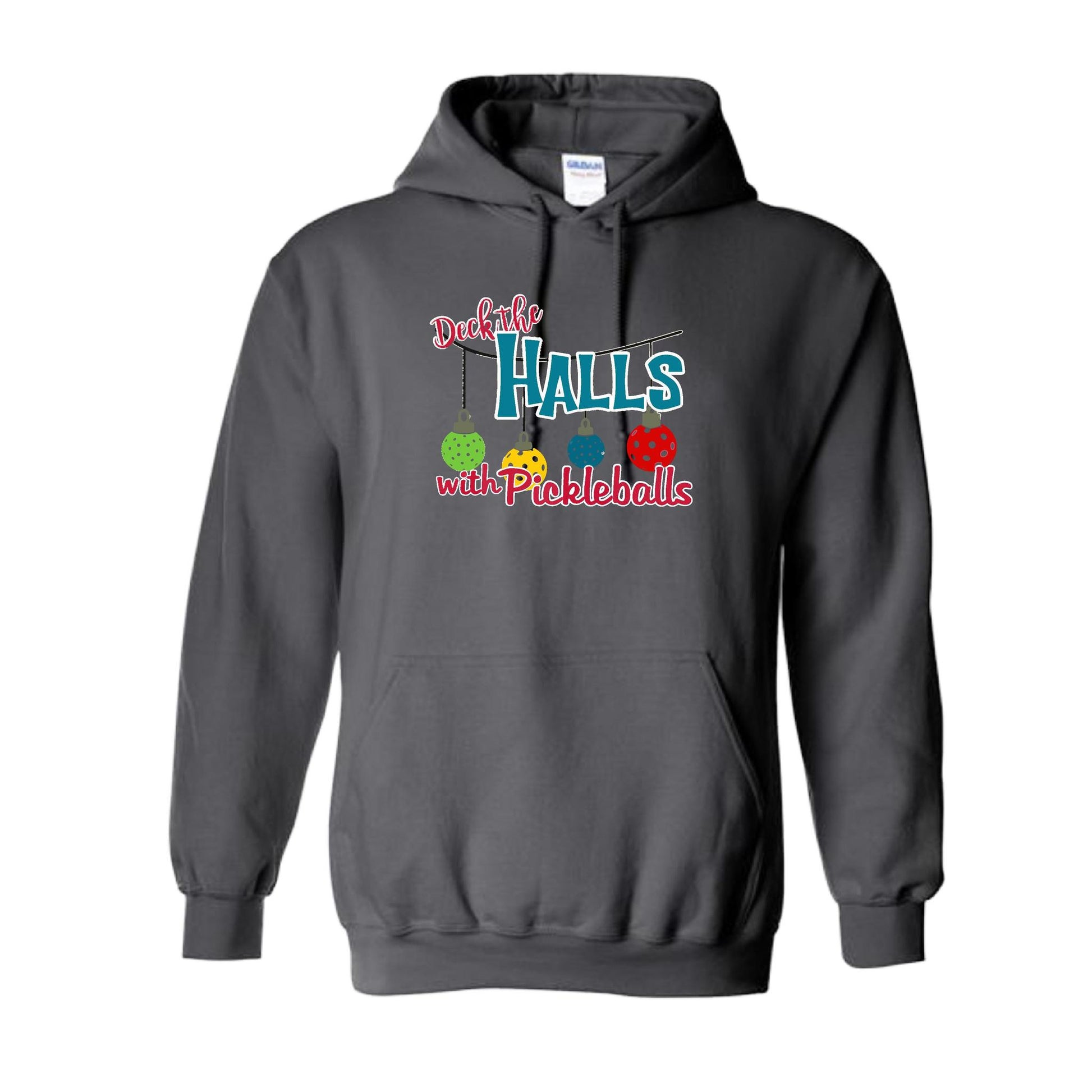Deck the Halls with Pickleballs | Unisex Hoodie Athletic Sweatshirt | 50% Cotton/50% Polyester