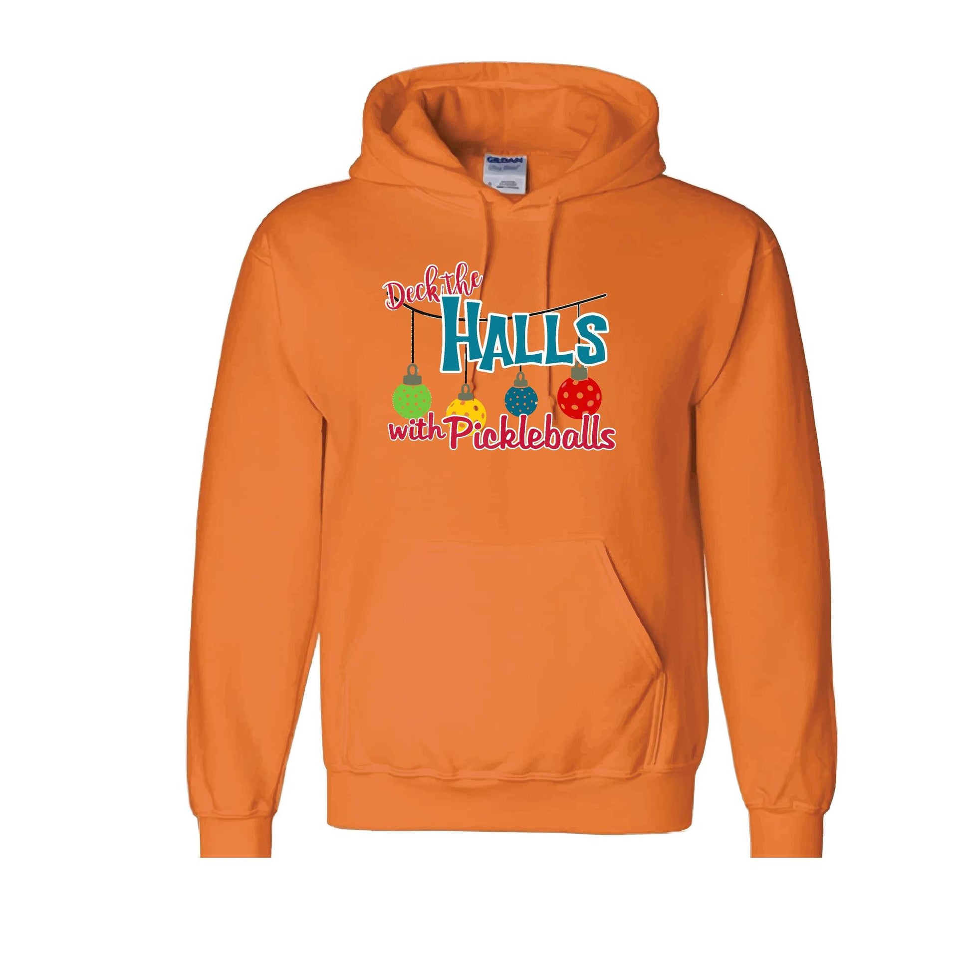 Deck the Halls with Pickleballs | Unisex Hoodie Athletic Sweatshirt | 50% Cotton/50% Polyester