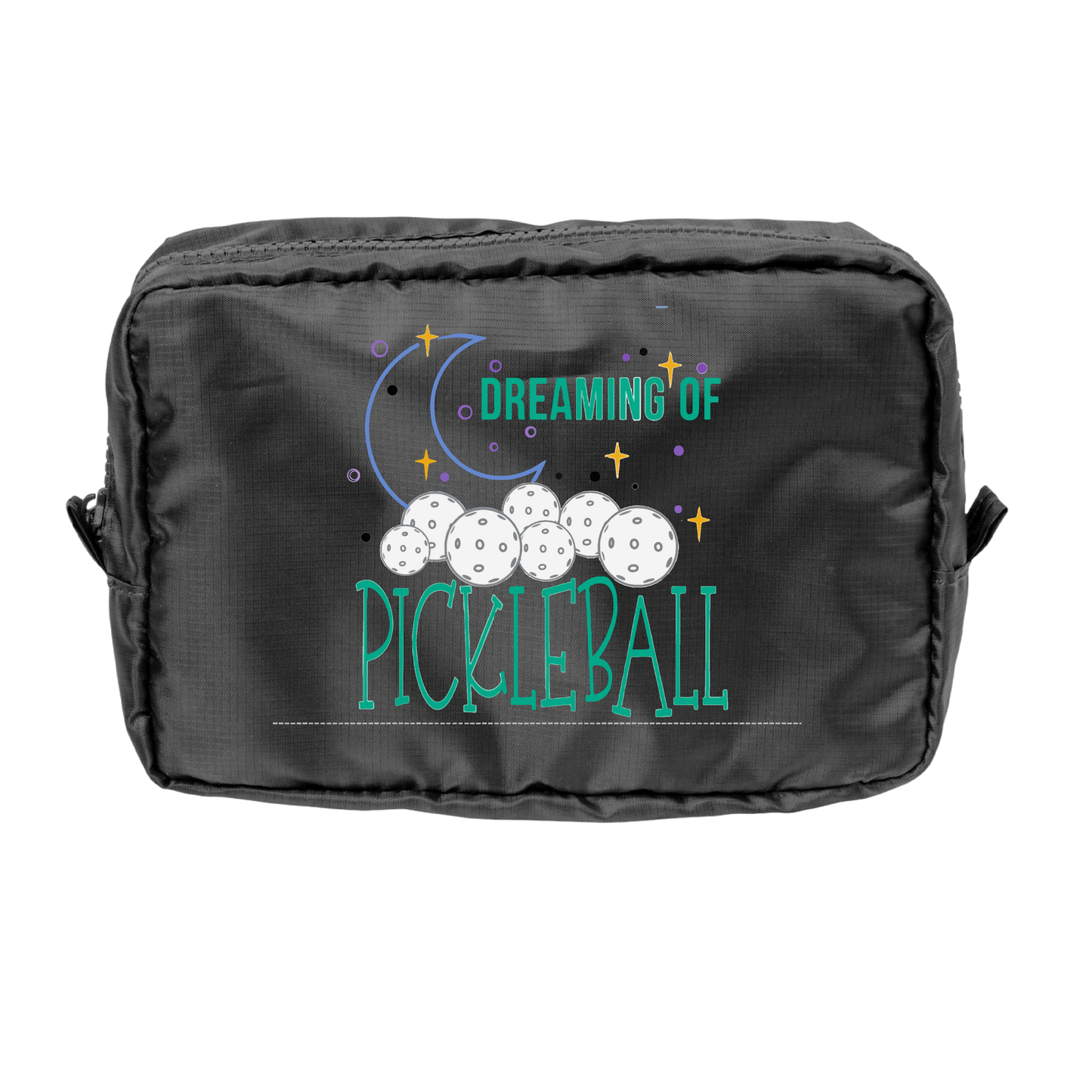 Dreaming Of Pickleball | Pickleball Dimensional Pouch Bag | Small Size Court Dimensional Bag