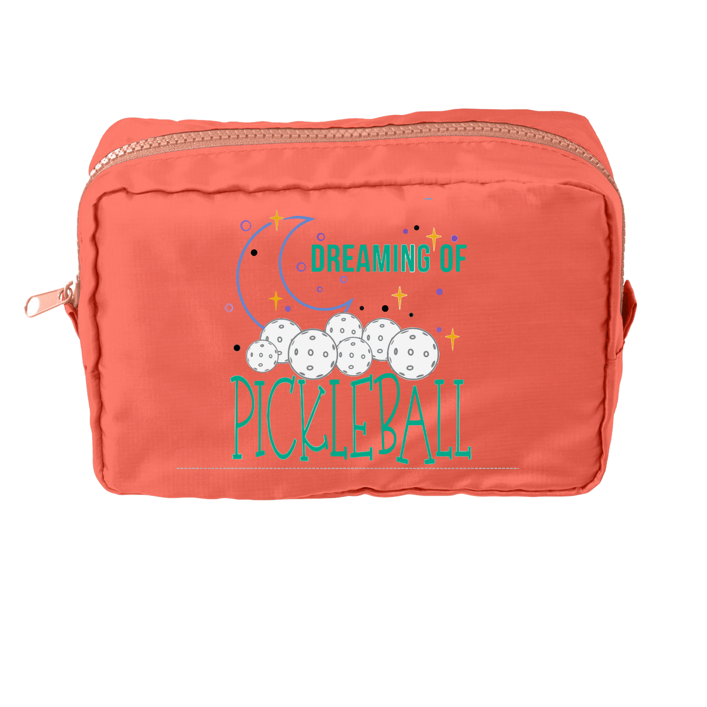 Dreaming Of Pickleball | Pickleball Dimensional Pouch Bag | Small Size Court Dimensional Bag