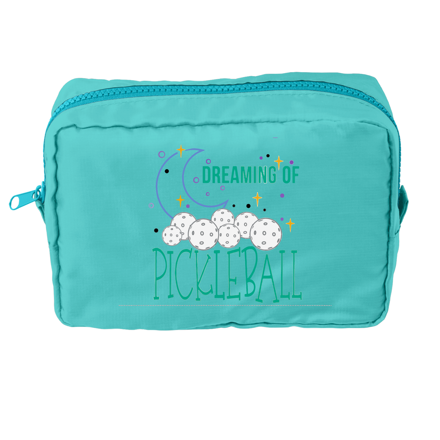 Dreaming Of Pickleball | Pickleball Dimensional Pouch Bag | Small Size Court Dimensional Bag