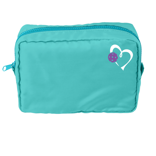 Love Pickleball (Pink and Purple) | Pickleball Dimensional Pouch Bag | Small Size Court Dimensional Bag