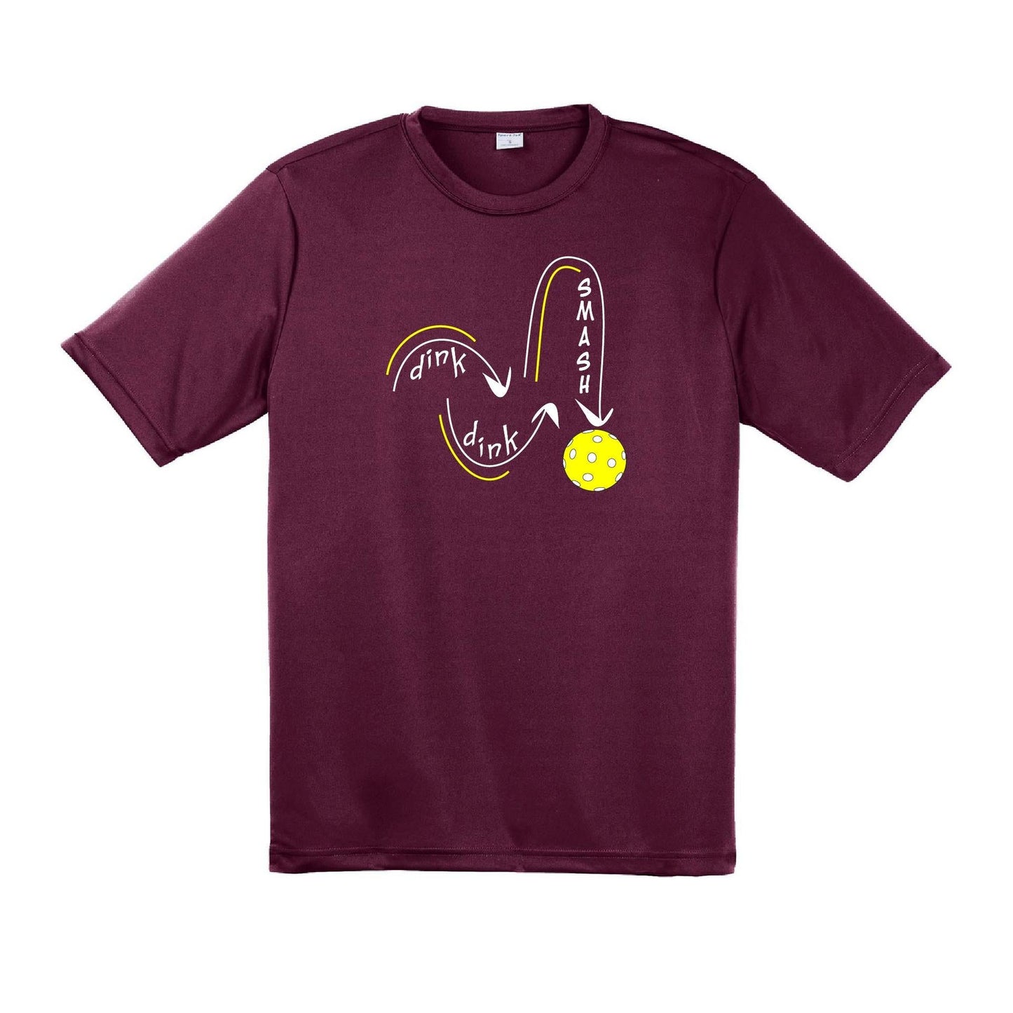 Dink Dink Smash | Clearance Men’s Short Sleeve Pickleball Performance T-Shirt | 100% Polyester
