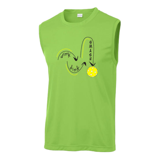 Dink Dink Smash | Clearance Men’s Sleeveless Pickleball Performance T-Shirt | 100% Polyester
