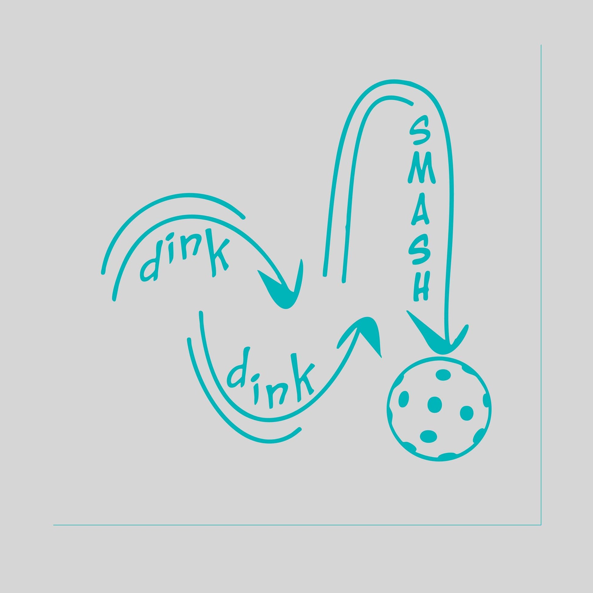 Dink Dink Smash | Pickleball Car Decal And Pickleball Sticker | Customizable Color